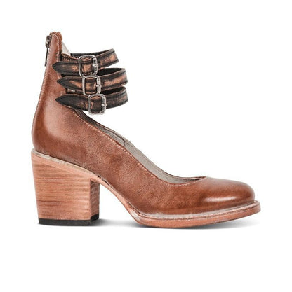 Chaussures à talons en cuir avec brides multiples