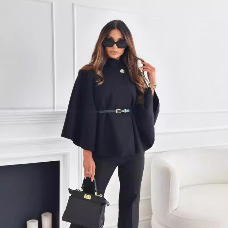 Elegant Belted Poncho