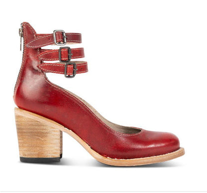 Chaussures à talons en cuir avec brides multiples